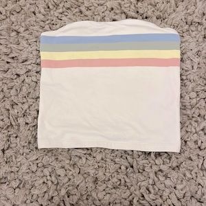 American eagle pastel rainbow striped tube top